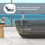 Baignoire de trempage autoportante en résine semi-transparente 59 po x 30 po Marfa-102880177