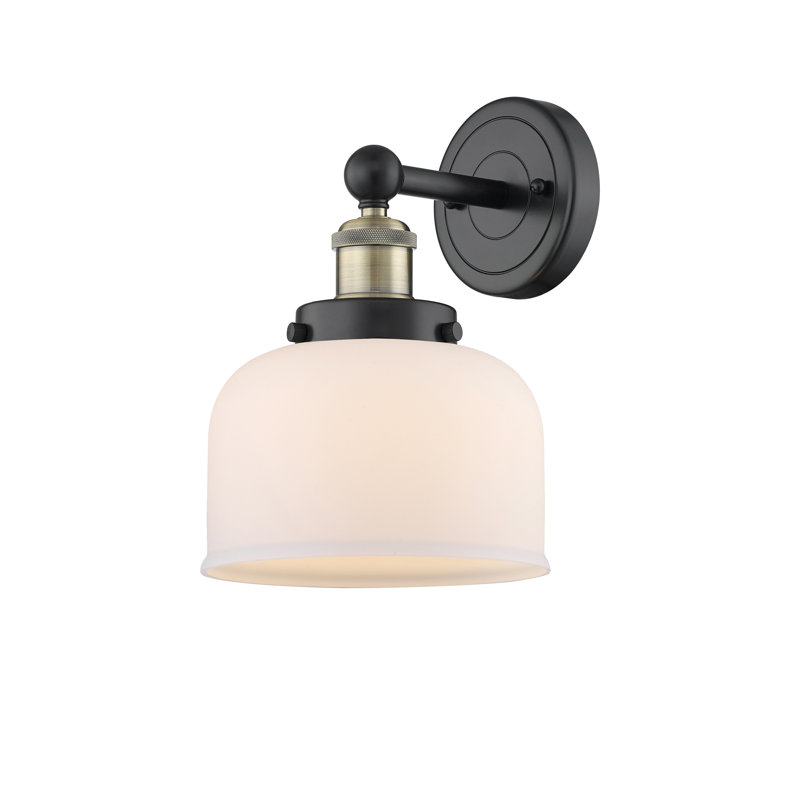 Cetronia Armed Sconce, Matte White, Black Antique Brass