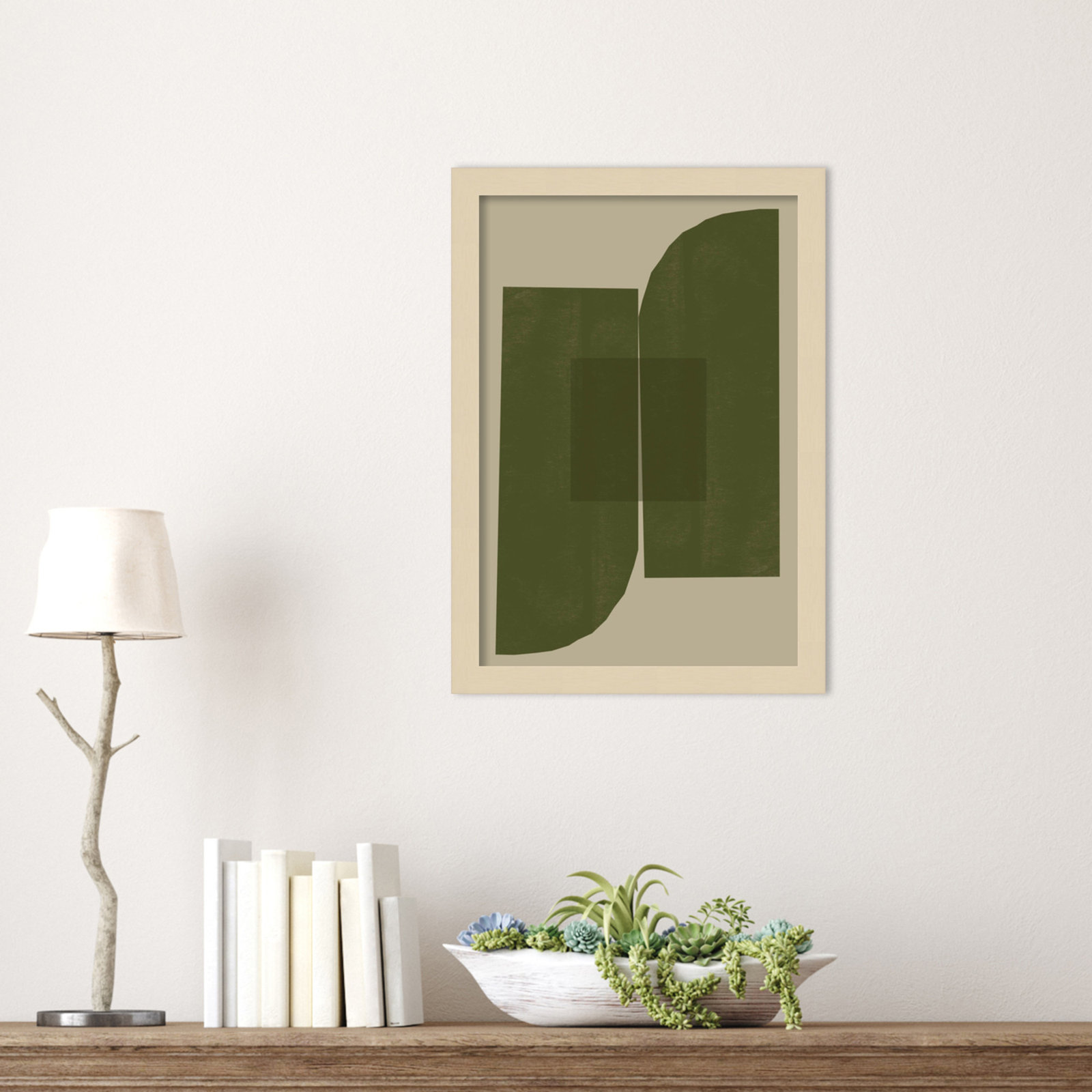 Percey "Green Composition 2" Print, Brown, 17" H x 12" W