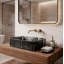 KES 19 po x 16 po, vasque rectangulaire en marbre à motif vasque de salle de bain moderne en céramique pour lavabo de salle de bain au-dessus du comptoir