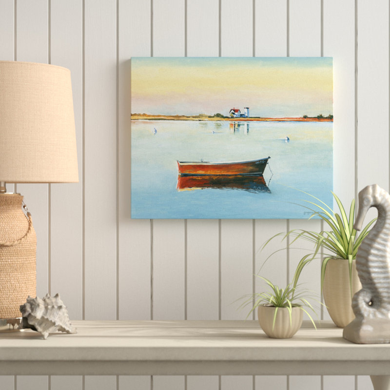 « peintrely décoration bateau reflections », reproduction de peinture à l’acrylique, H 11 po x l 14 po x P 0,75 po
