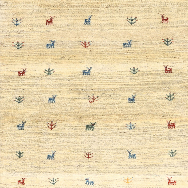 Tapis beige contemporain, Carré 4 pi