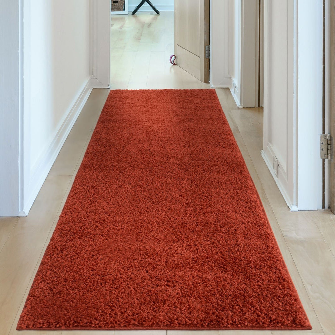 THE RUGS Living Room Rug - Shaggy Soft And Elegant Carpets For The Bedrooms And Kitchen, Easy To Clean, Many Different Sizes (80x300 cm, Terra) - Image 2