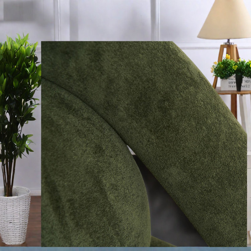 Chaises d'appoint compactes, tissu de velours vert foncé, salon moderne pour la maison