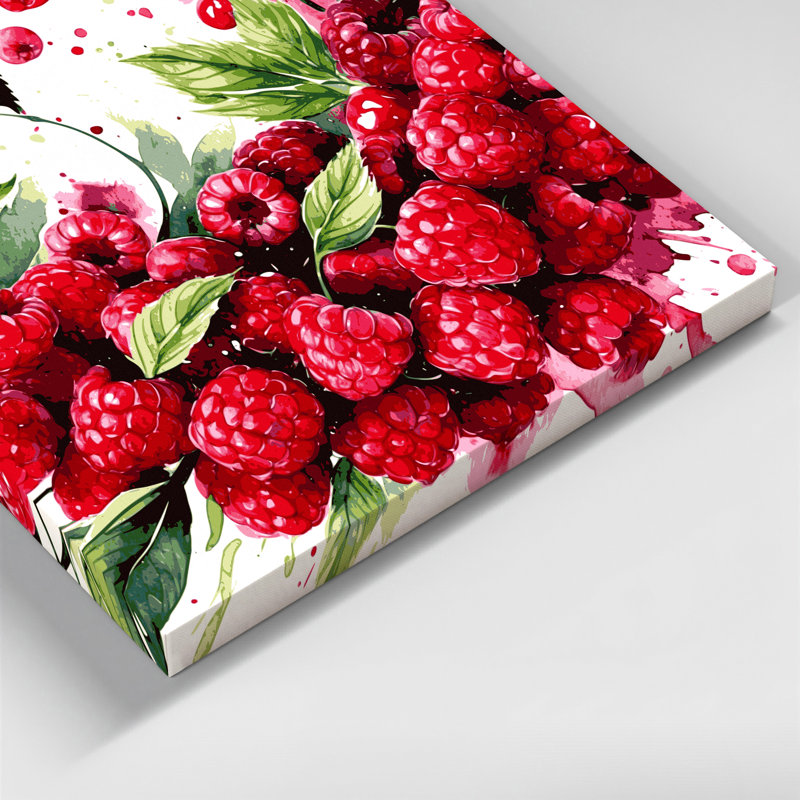 «Fruit framboise rouge», art mural sur toile, H 12 po x l 12 po