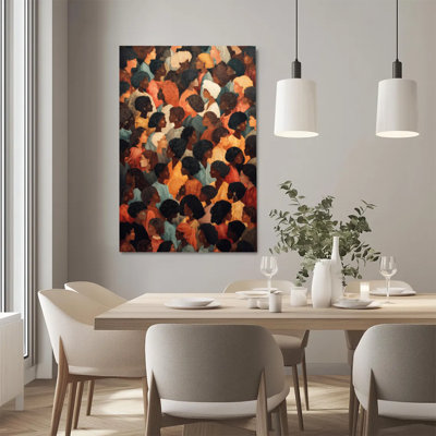 Colorful Digital Crowd of Diverse Women in Vibrant Attire Canvas Wall Art - Gallery Wrap Canvas with Solid Wood Inner Frame, Ready to Hang