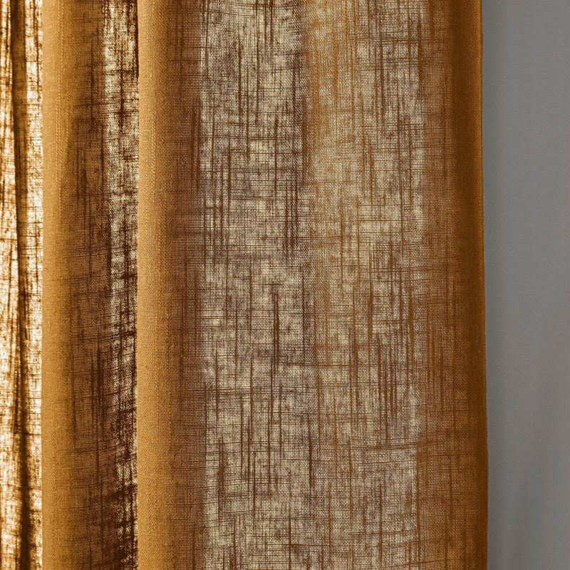 Bellavista Semi Sheer Curtain Single Panel, Ochre, 138 x 350cm