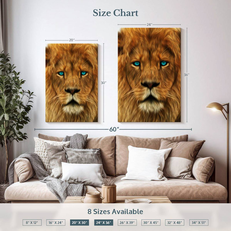 Regard de lion Brampt, H 36 po x l 24 po