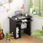 Laptop Study Table Office Desk with Storage Drawer Shelves Keyboard Tray,Black-1944967992