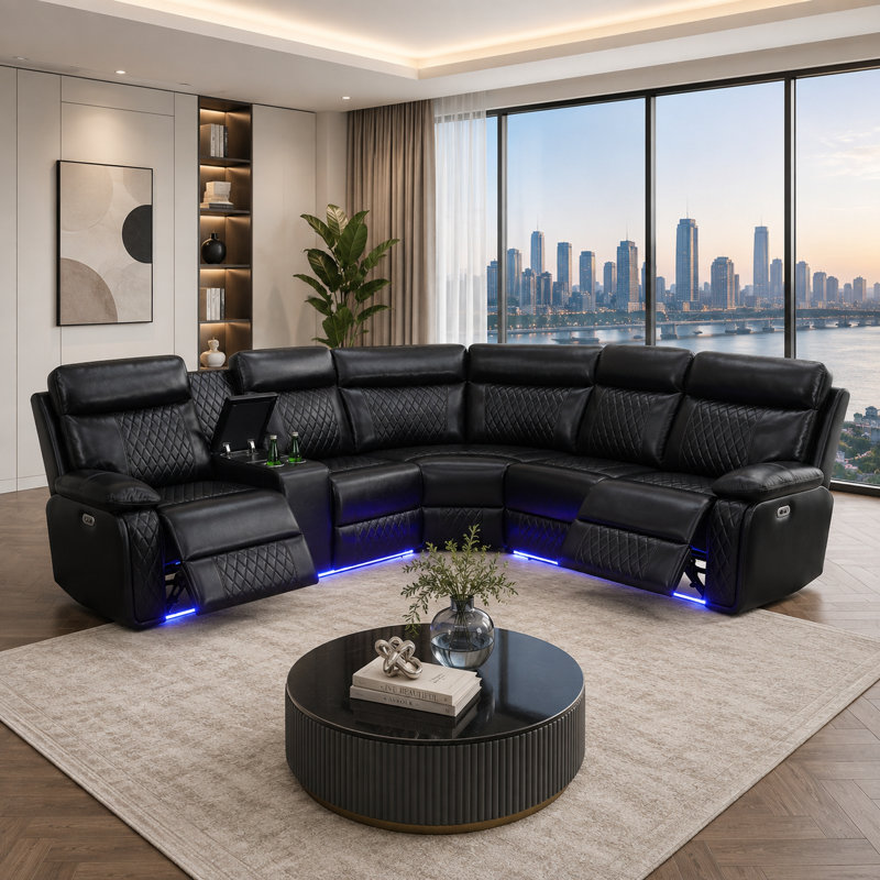 Canapé modulaire en cuir 3 pièces