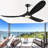Black 3 Blade Solid Wood Indoor Outdoor Ceiling Fans with Lights for Patios Living Room Bedroom - 52 Inch-912080172