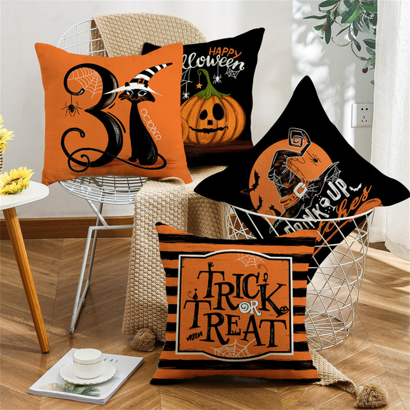 Ensemble de 4 housses de coussins d'Halloween