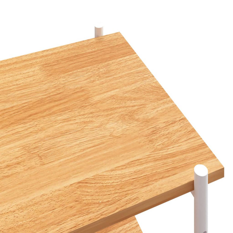 Luxullian 80cm W Steel Shelving Unit, White/Oak