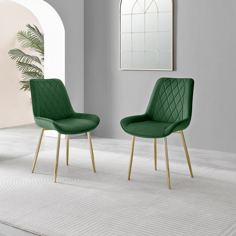 Eubanks 4 - Person Dining Set, Green/Gold