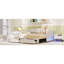 Lit de jour extensible rembourré, format Twin XL, avec deux tiroirs de rangement et éclairage DEL, convertible en lit king, beige