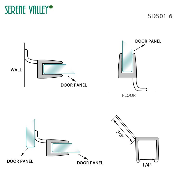 Serene Valley Shower Door Sweep SDP019