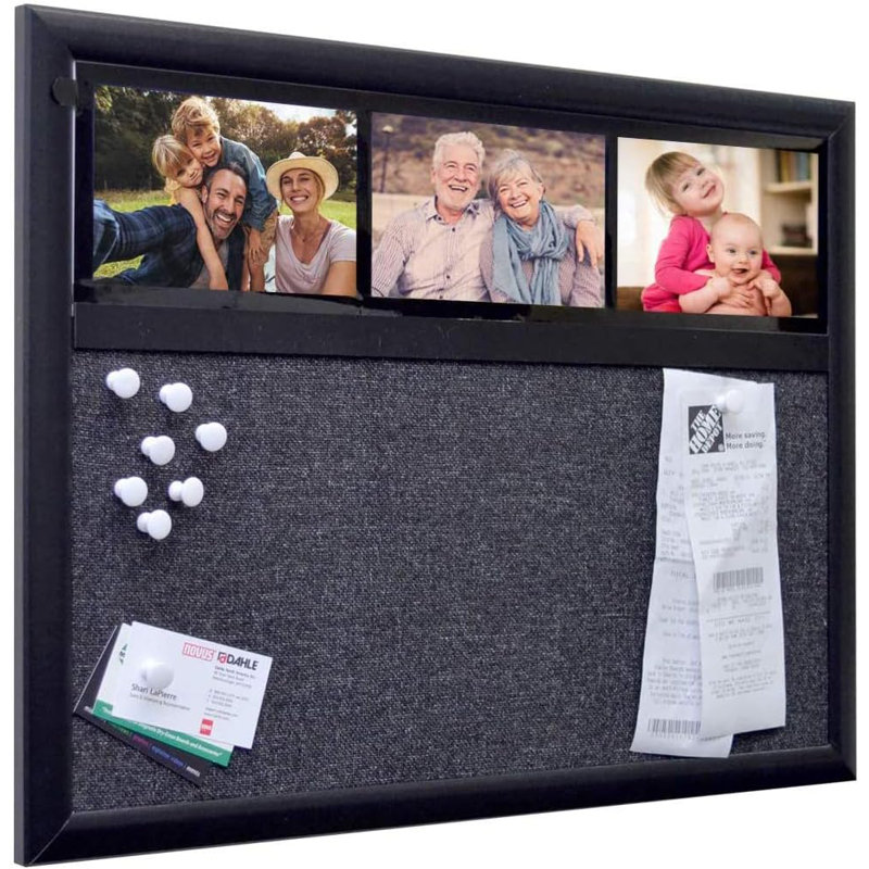 24 X 18 Memo Board Plus, 3 Photo Frames And Jumbo Pushpins. Organize And Display Photos, Notes And Reminders. Ideal For Home, Office, Cubicles Or Classrooms