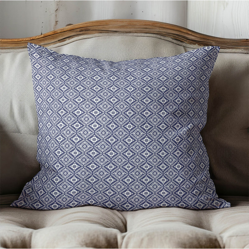 Talia Small Indoor Throw Pillow, Square 16", Navy