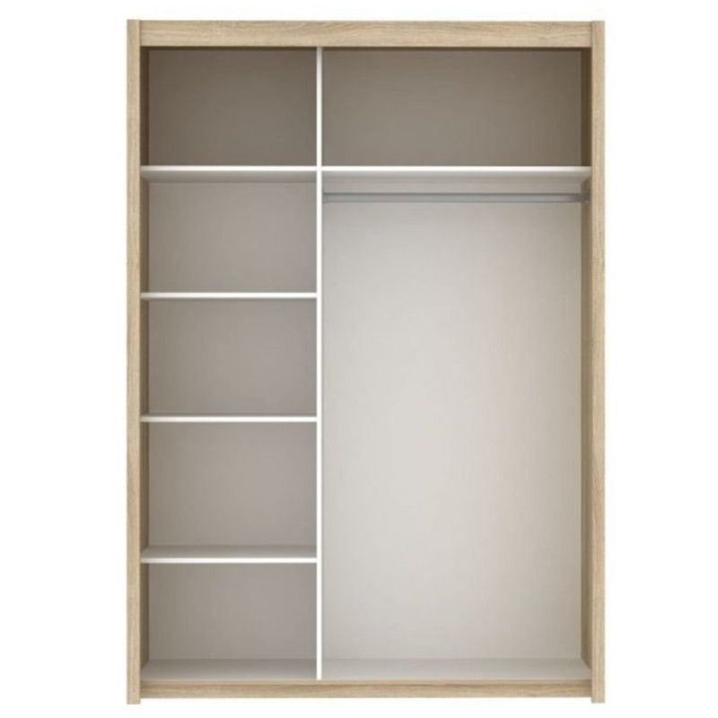 Trotta 2 Door Solid + Manufactured Wood Wardrobe, Graphite Matt