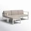 Canapé modulaire d'extérieur en aluminium avec coussins Pangea Home Karen 3 places avec repose-pieds assorti, structure antirouille et coussins durables