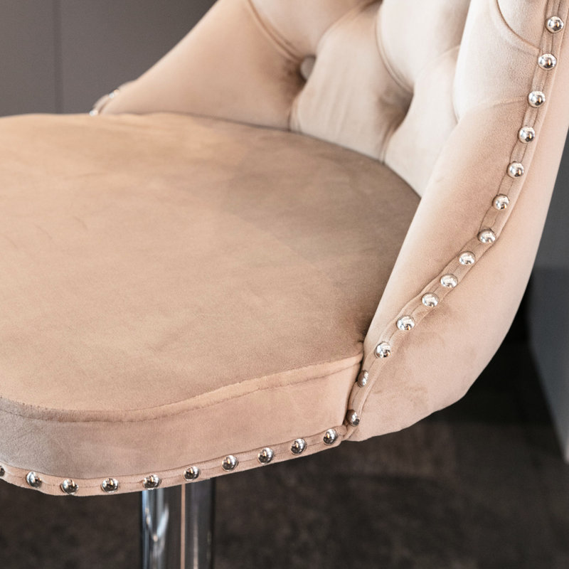 Velours avec base (de 2 kaki, hauteur de siège réglable, dossier confortable rembourré moderne pour îlot de cuisine de pub à la maison)