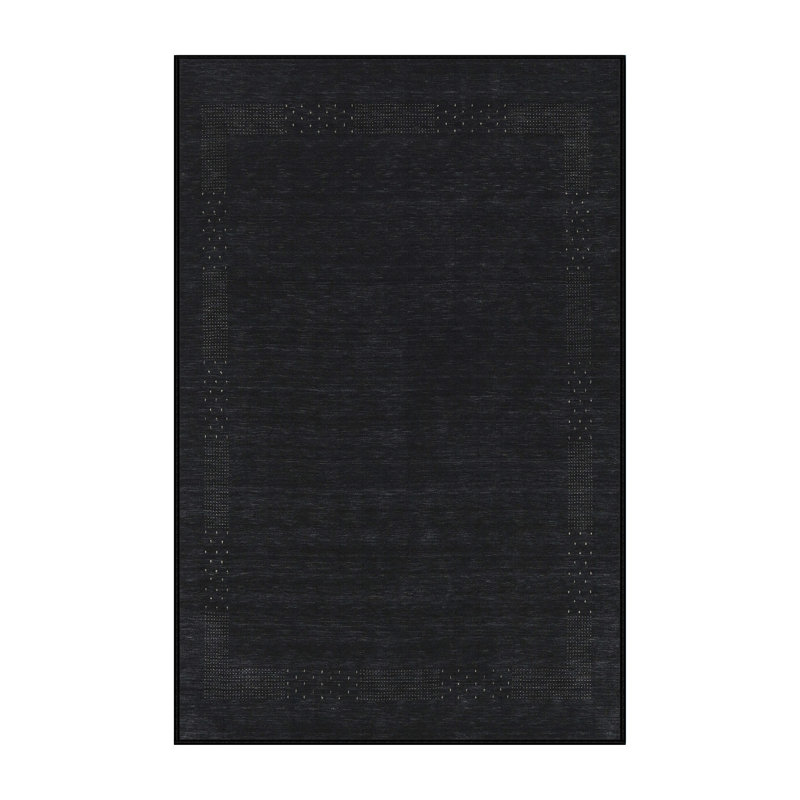 Tapis contemporain noir, Rectangle 4 pi x 6 pi