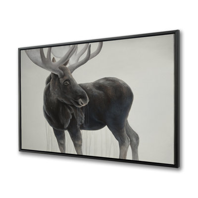 Bull Moose Rustic Animals Framed Canvas | Home Decor Art