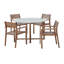 Ensemble repas d'extérieur 5 pièces avec 4 chaises en bois d'acacia-375568402