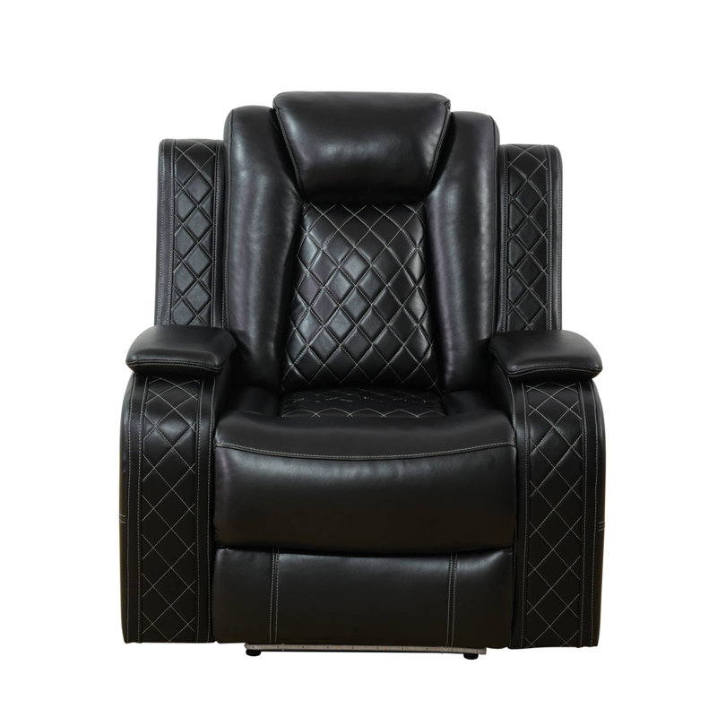 Fauteuil inclinable en cuir noir respirant