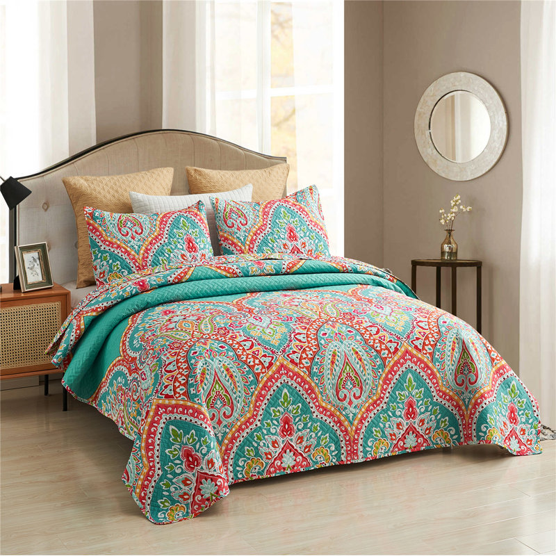 Quilt, Queen Quilt +2 Standard Shams, Floral 2