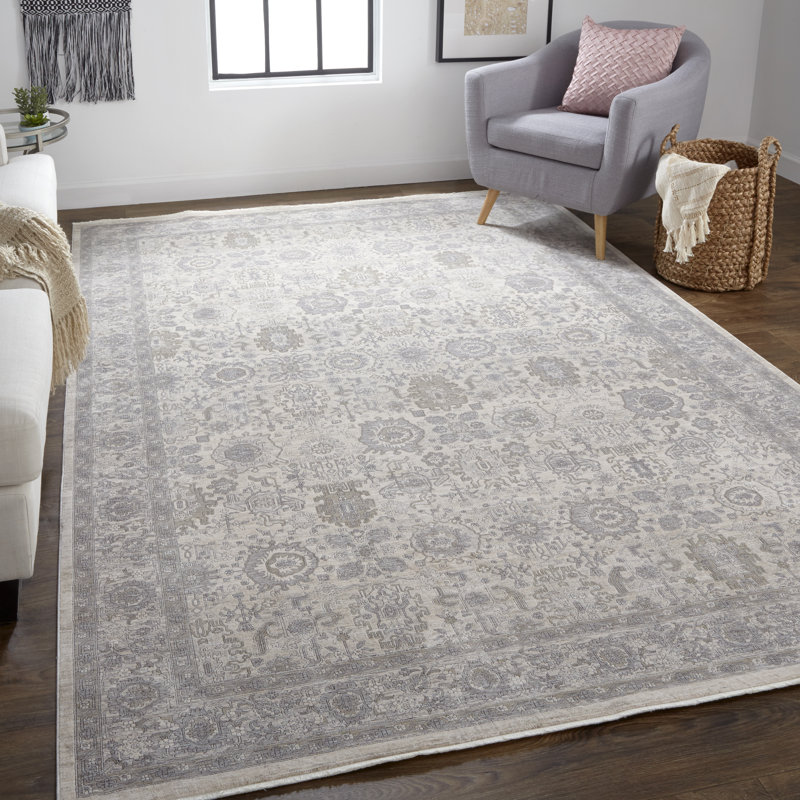 Tapis oriental en polyester / acrylique Gilford, Rectangle 7 pi 10 po x 9 pi 10 po