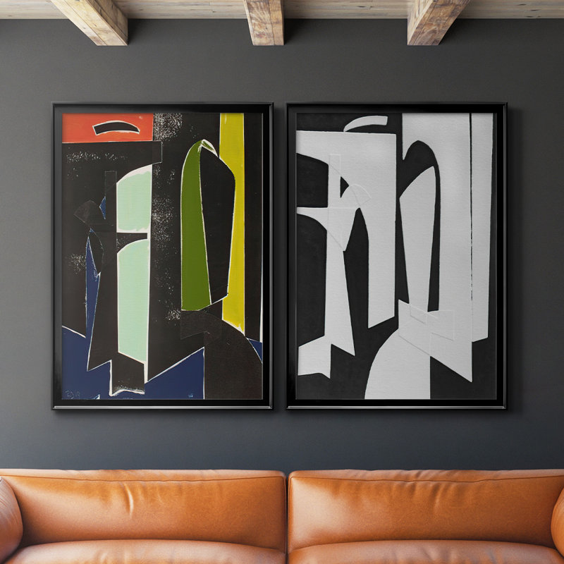 Arches Espagnoles - ensemble de 2 reproductions d'art sur toile encadrées, H 24,5 po x l 37 po, Noir