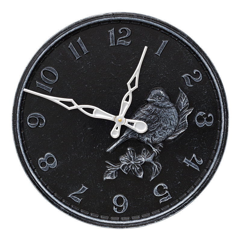 16 Songbird Clock, Black/White