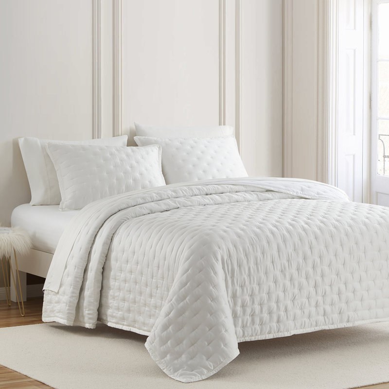 Riggi 100% Lyocell Cotton Silky Soft Modern Contemporary 1 Piece Quilt, Queen Quilt, Sage