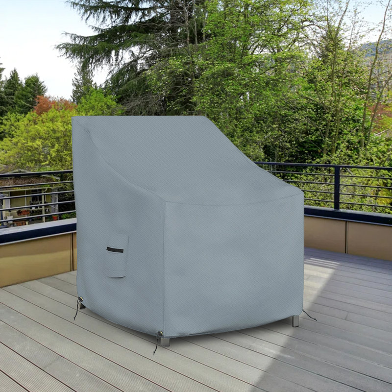 Heavy Duty Waterproof Outdoor Patio Chair Cover, All Weather Protection Patio Deep Seat Chair Cover Protector, Gray