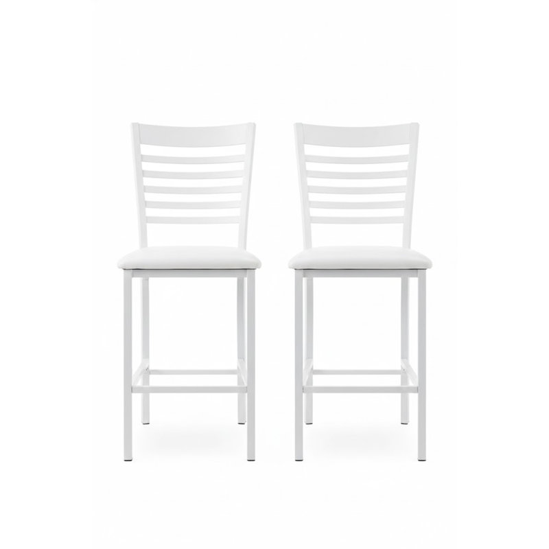 Ensemble de 2 chaises à hauteur de comptoir Koa, Blanc