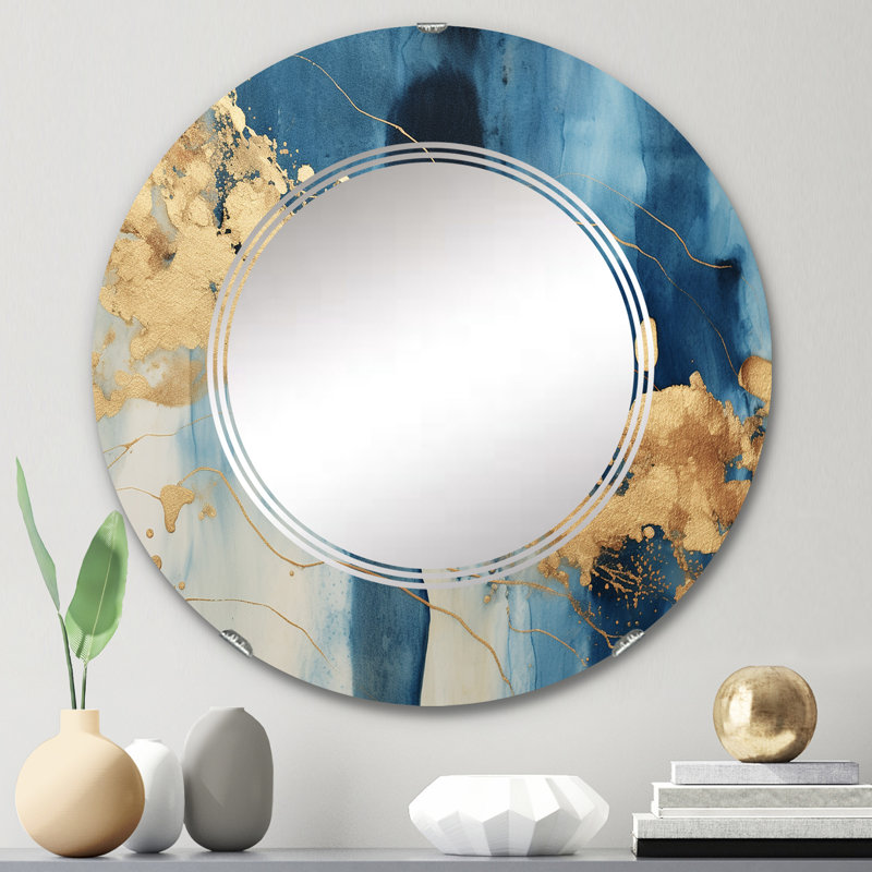 Craco - Miroir mural rond moderne, 24 po x 24 po