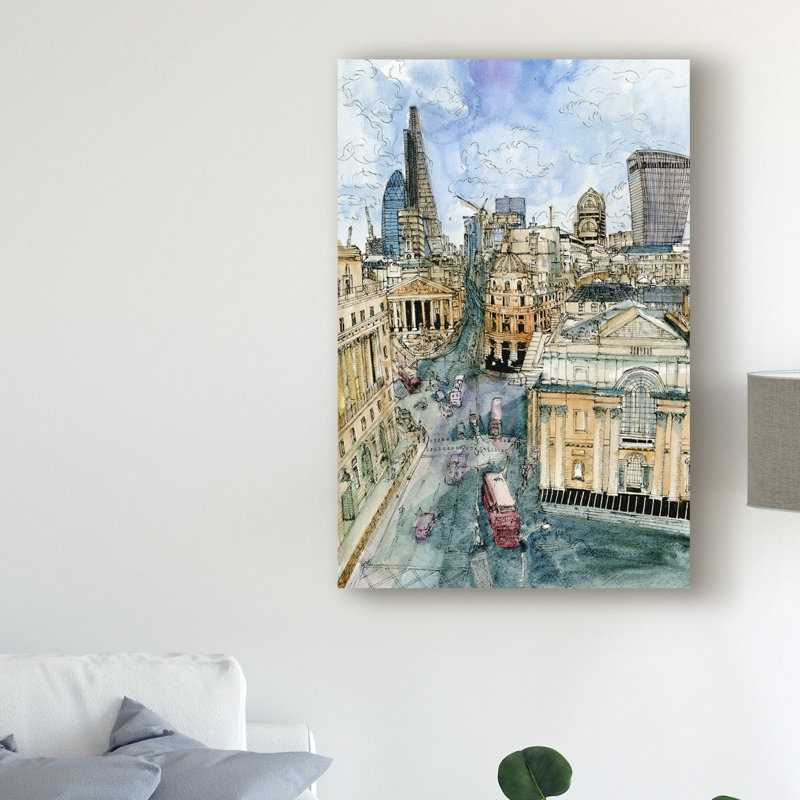 « city scene iii », reproduction sur toile tendue, H 19 po x l 12 po x P 2 po