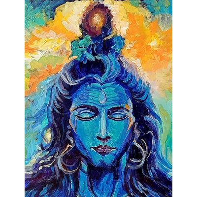 Lord Shiva - Peinture abstraite | Acrylique sur toile | Par Antara Pain