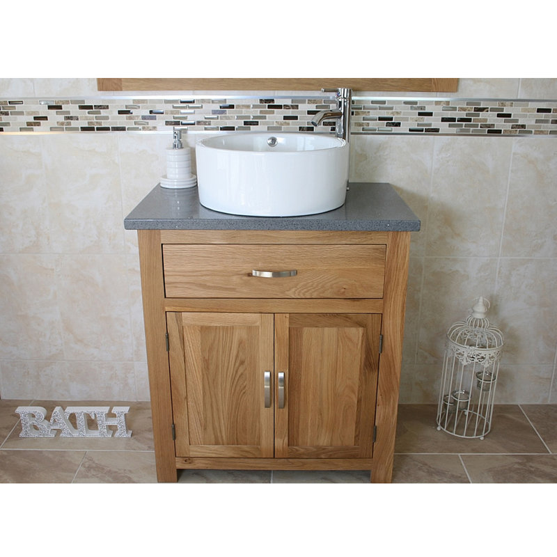 Ciera 751mm Single Bathroom Vanity with Vessel Ceramic Basin, Grey