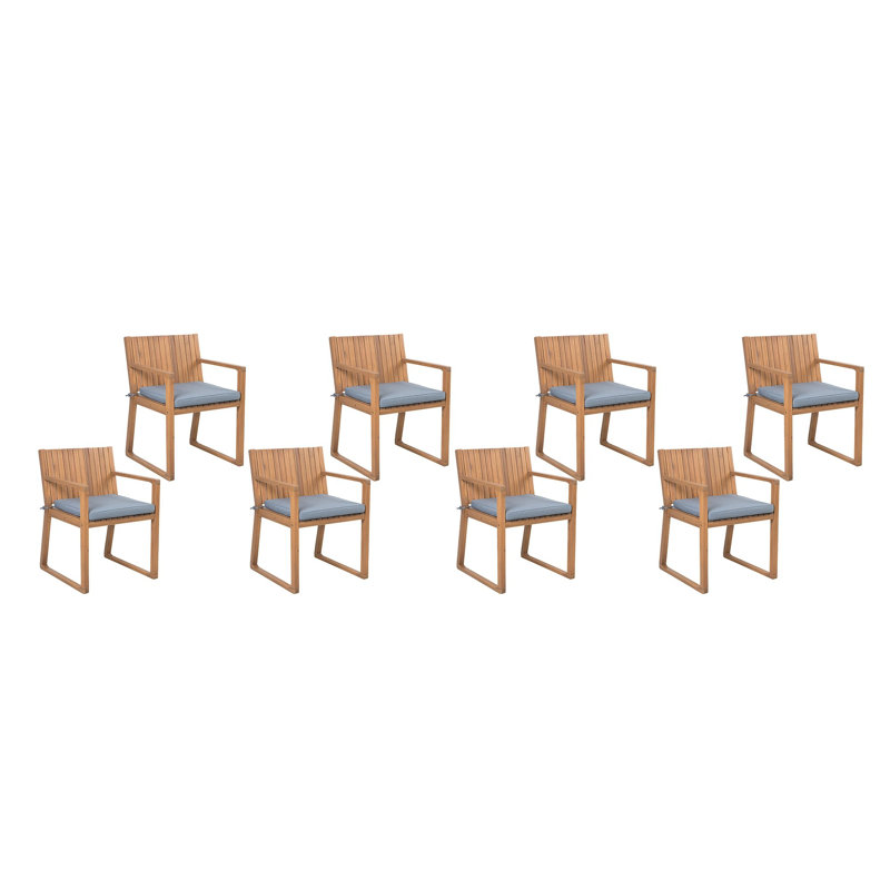 Iwar Patio Dining Side Chair with Cushion, Blue