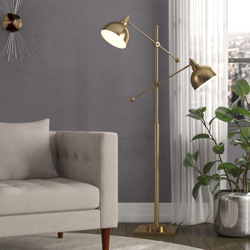 Jett 59'' Task Floor Lamp, Brushed Brass