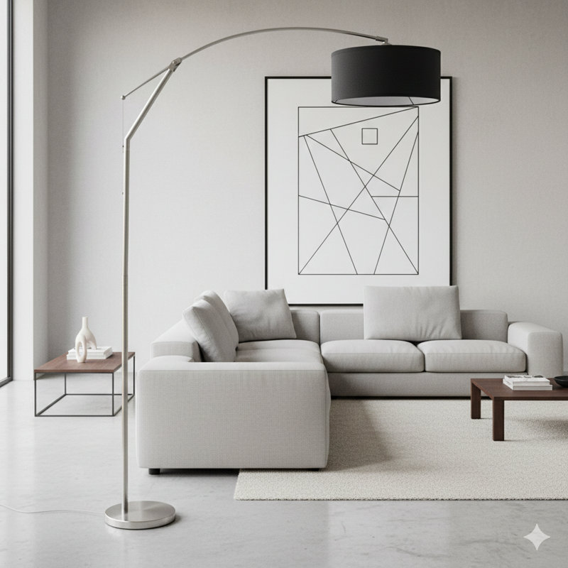 81"H BLACK ARCH WITH ADJUSTABLE BODY FLOOR LAMP (1PC/CTN) (3.03/24.96)
