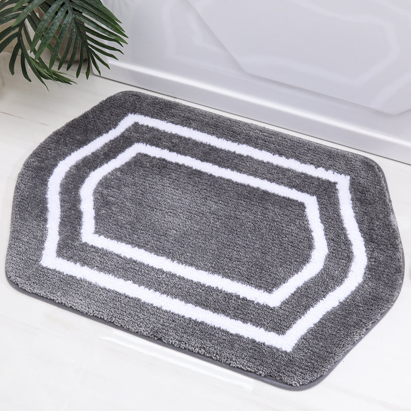 Tapis pour salle de bain Shilyn, L 24 po x L 36 po, Gris