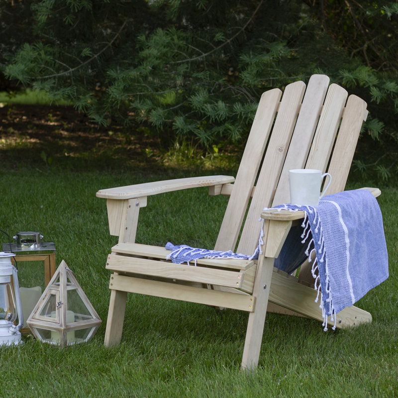36" Classic Folding Wooden Adirondack Chair, Brown
