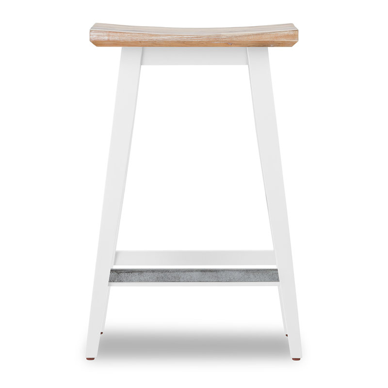 Solid Wood Counter Stool, White