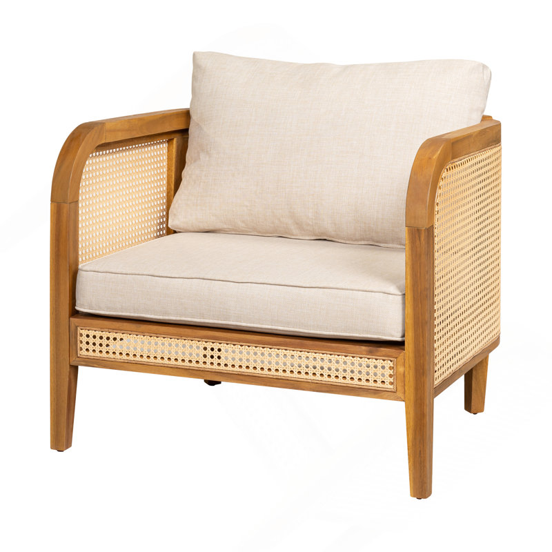Chaise avec accoudoirs d'extérieur rembourrée