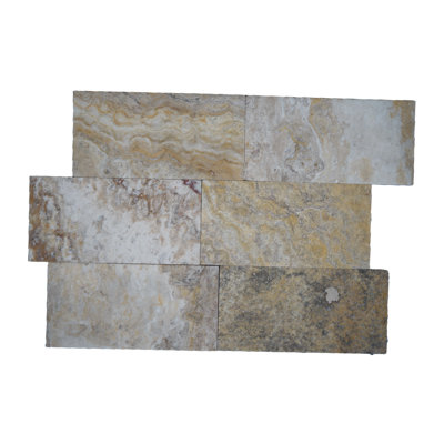 3" x 6" Flat Travertine Singular Tile Wall & Floor Tile