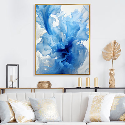 Encre liquide abstraite, encre liquide bleue