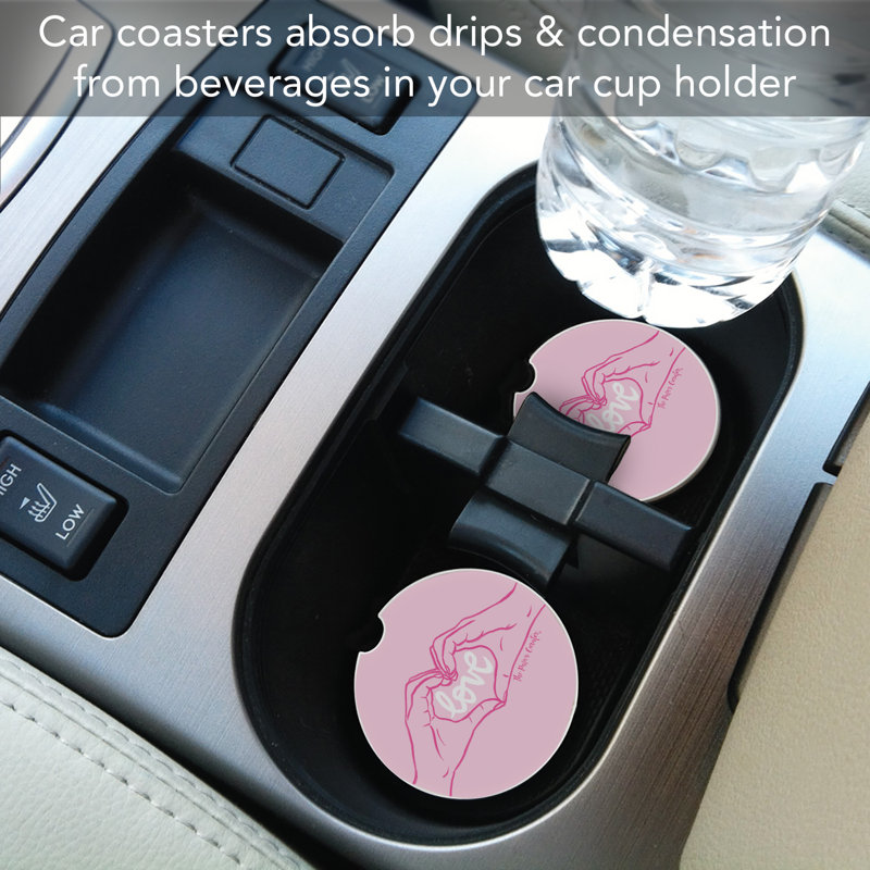 Sous-verre simple pour porte-gobelet Ebern Designs Love Hands